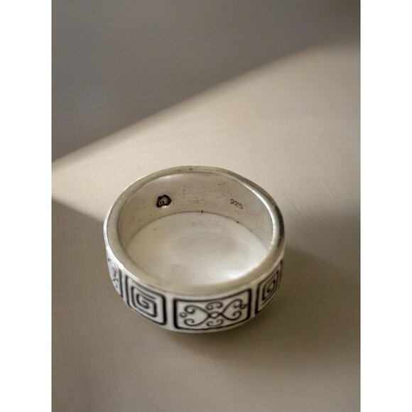 Brighton 925 Sterling Silver Vintage Greek Maze Band Ring Size 8 - Picture 4 of 6